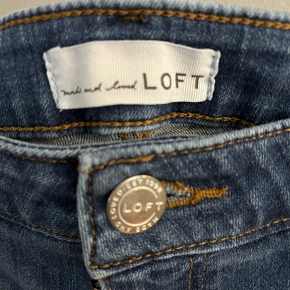 Made & Loved Loft Curvy Skinny Slim Blue Jeans Raw Hem Women’s 14 waist 32 - Picture 2 of 10